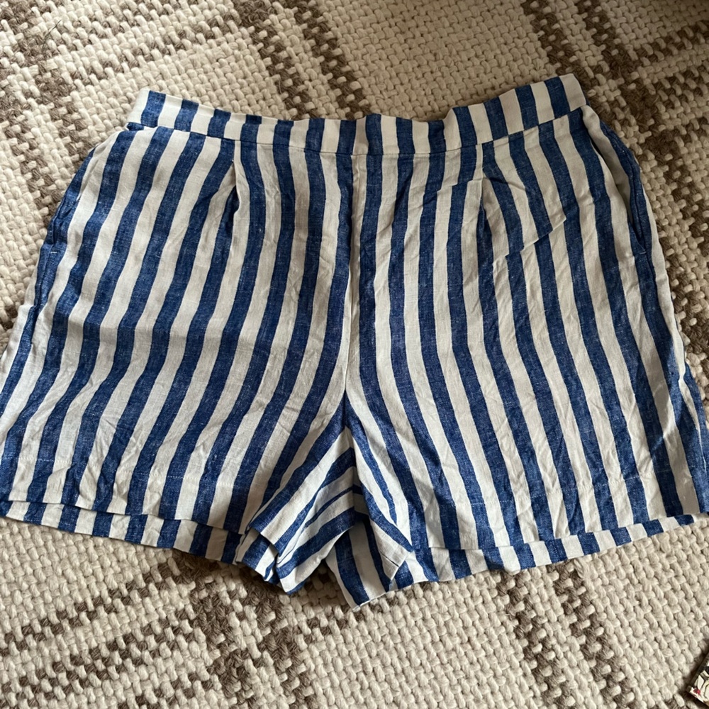 Boden Striped Linen Shorts